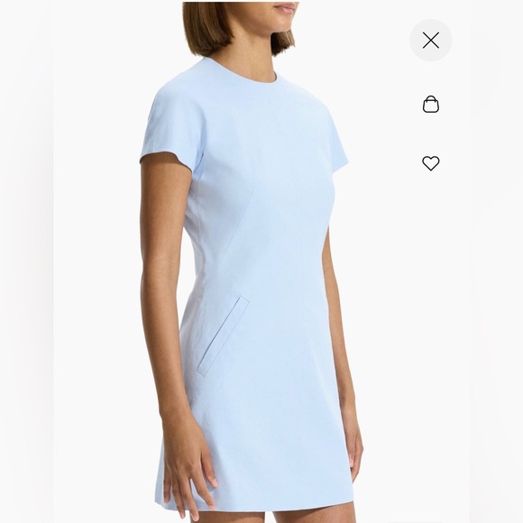 Theory Dolman short sleeve mini dress size 0 blue nwt $346 - Picture 1 of 9